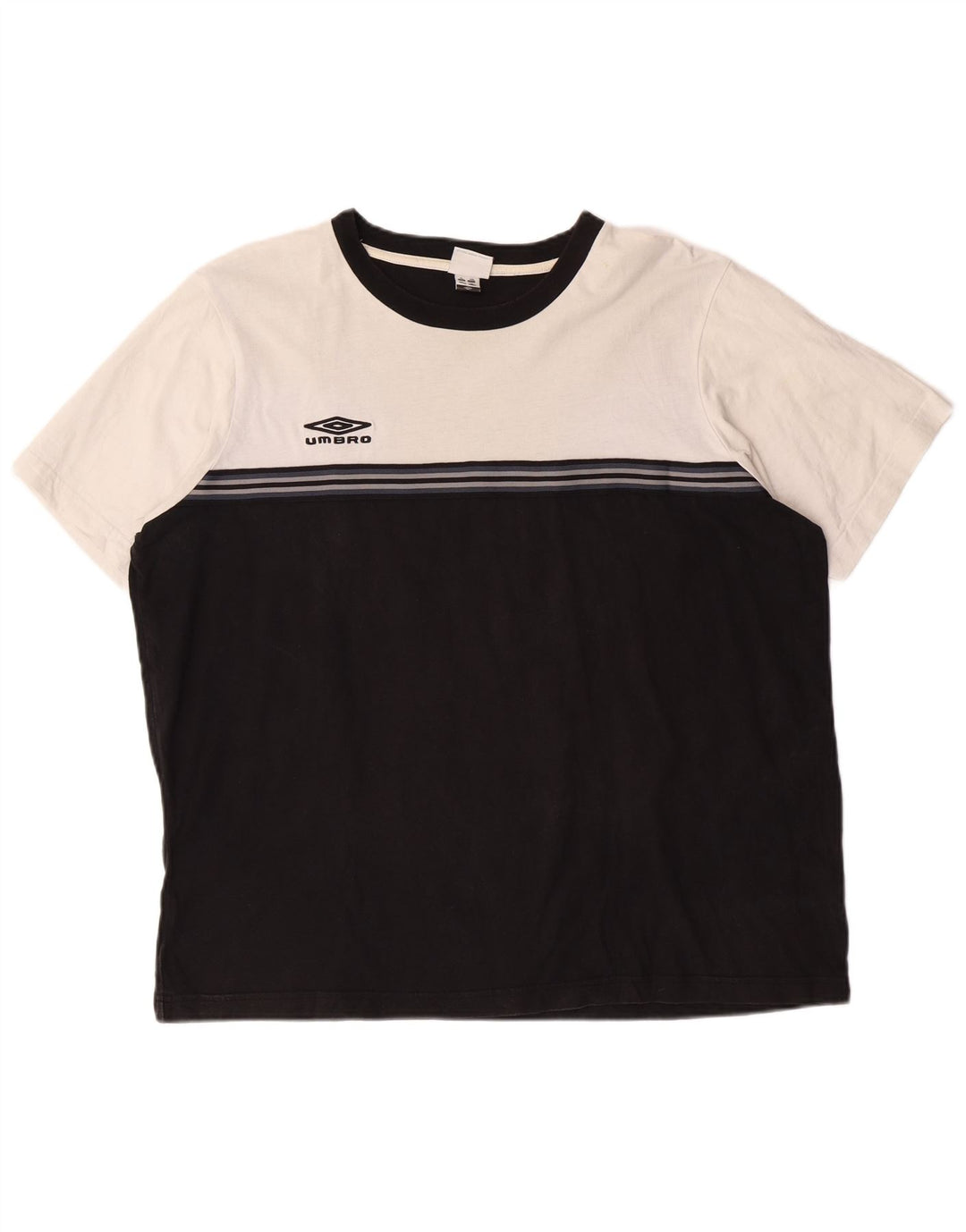 UMBRO Camiseta Hombre Top XL Algodón Colorblock Negro