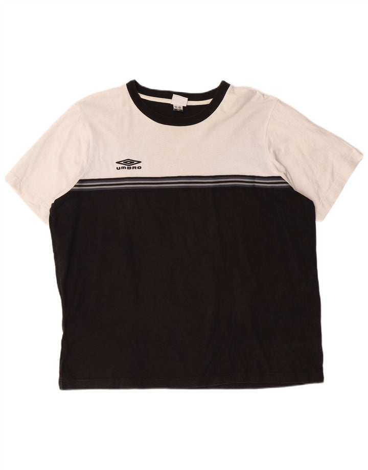 UMBRO Camiseta Hombre Top XL Algodón Colorblock Negro
