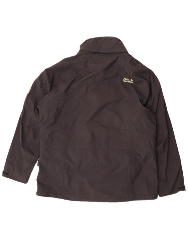 Jack Wolfskin Chaqueta impermeable extragrande para mujer ES 18/20 XL Negro Poliamida