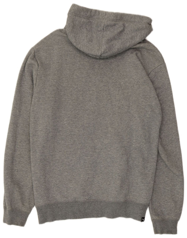 Puma Hombre Sudadera Con Capucha Gráfica Jersey De Algodón Gris Medio