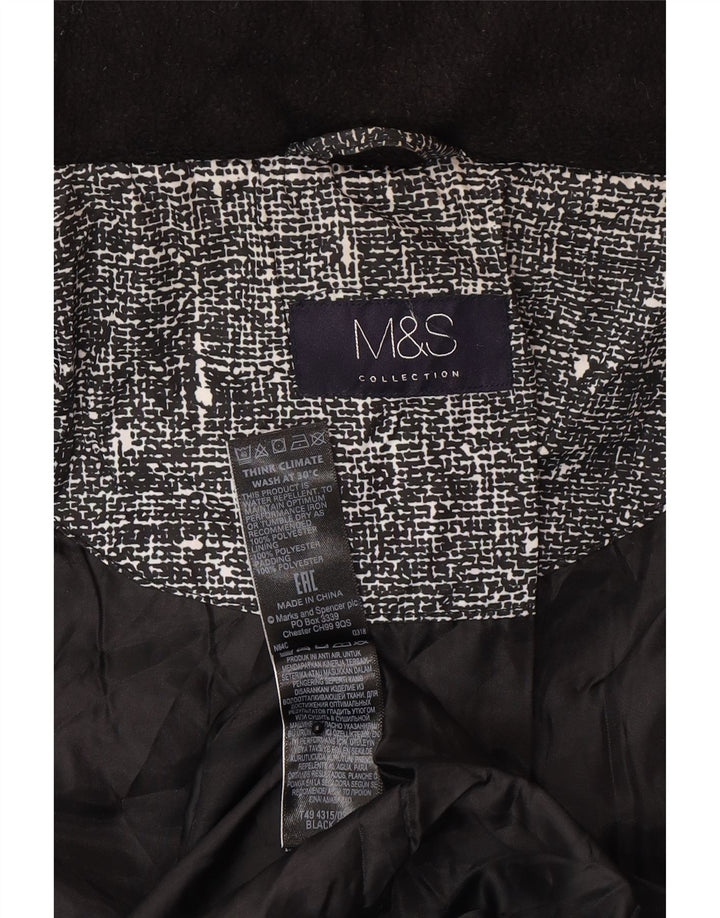 Marks & Spencer Chaqueta acolchada para mujer UK 20 2XL Poliéster moteado negro