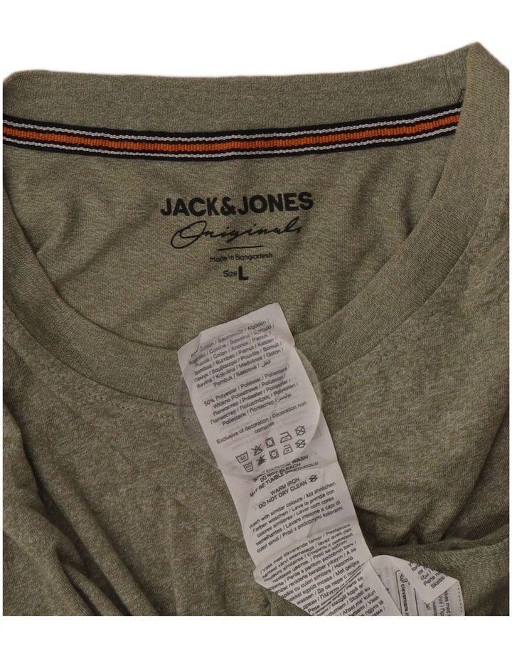 Jack & Jones Hombre Camiseta Top Large Khaki Algodón