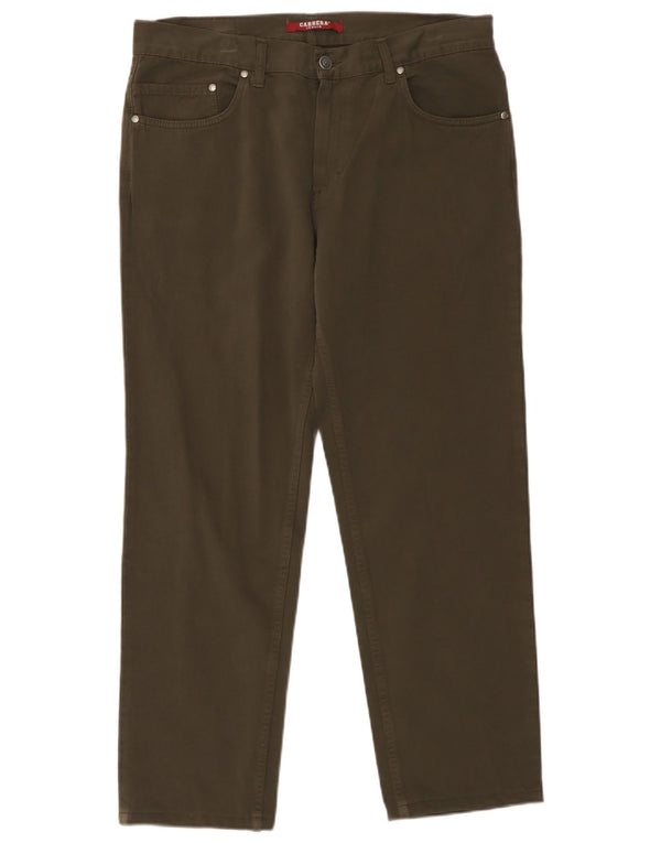 Carrera Mens 700 pantalones casuales rectos IT 50 grande W34 L27 algodón caqui