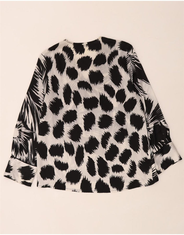 Liu Jo Blusa de manga larga para mujer UK 44 Medium Black Floral