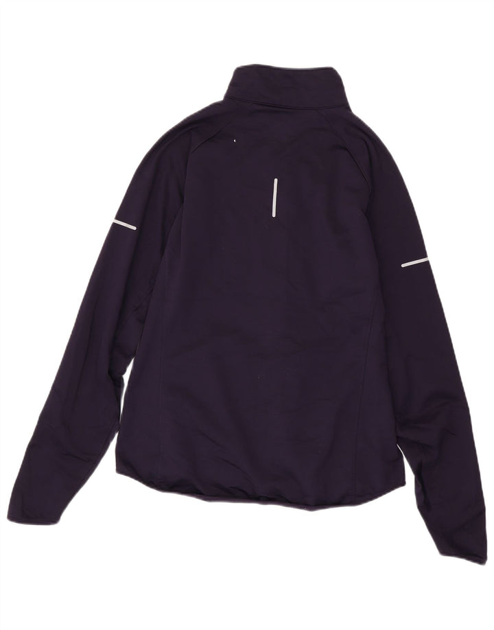 NIKE Mujer Dri Fit Chándal Top Chaqueta UK 40 Grande Poliéster Púrpura