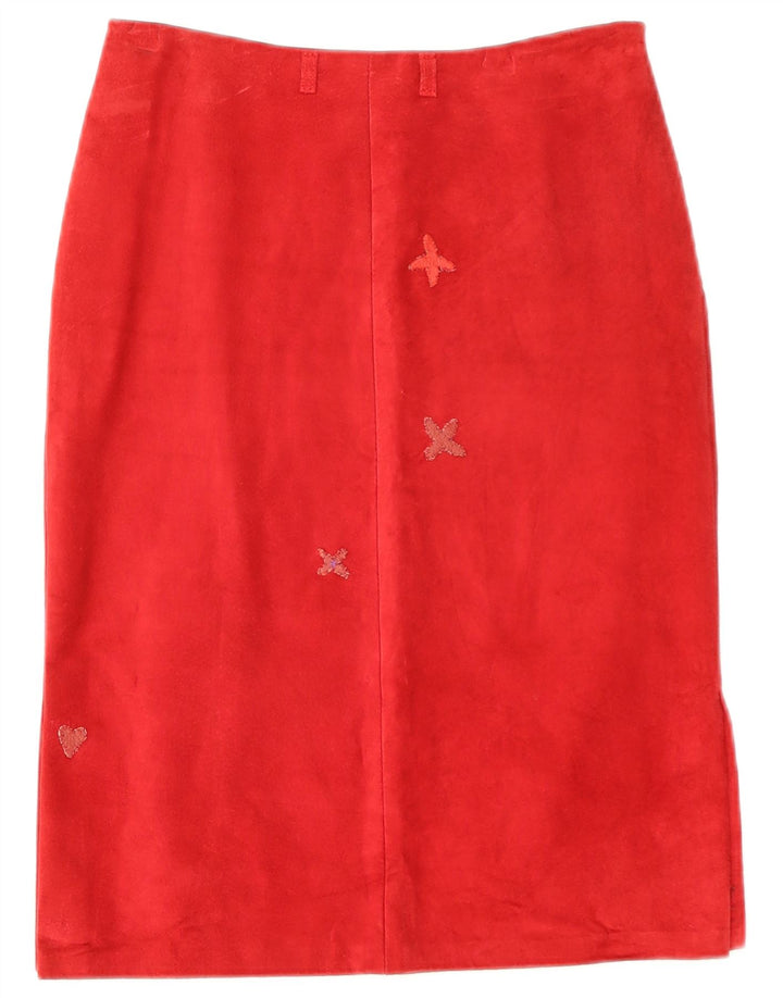 Falda midi de ante para mujer Conbipel IT 42 Medium W28 Cuero rojo