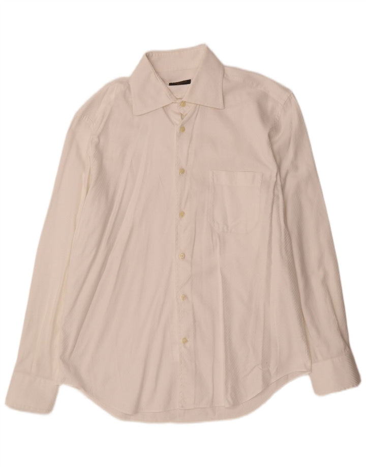 Corneliani Camisa Hombre Talla 42 16 1/2 Grande Algodón Blanco