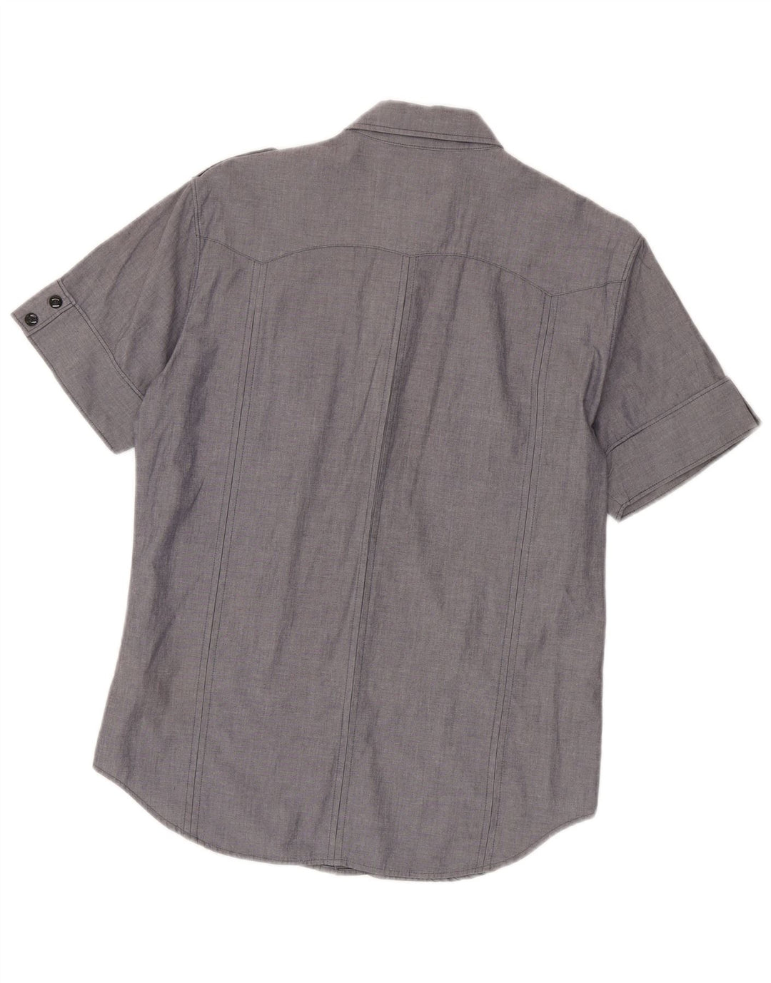G-Star Hombre Camisa militar de manga corta de algodón gris medio