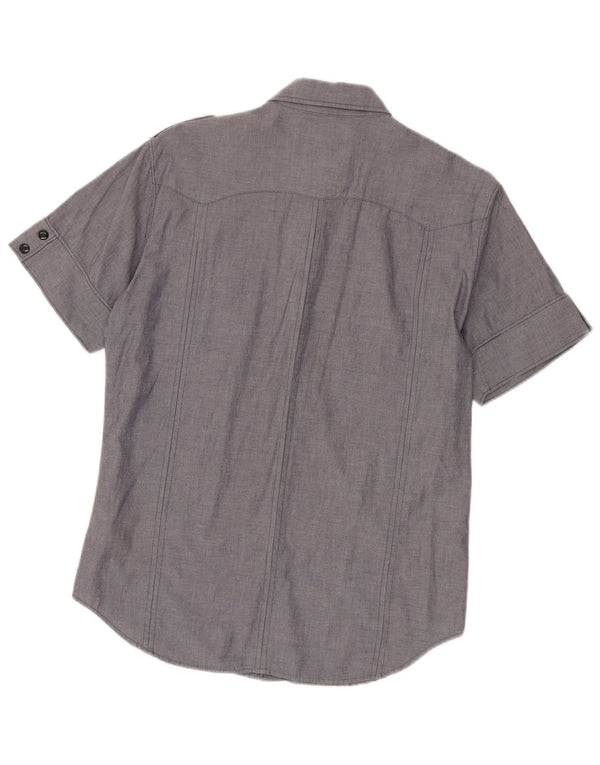 G-Star Hombre Camisa militar de manga corta de algodón gris medio