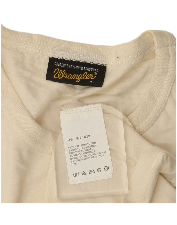 Wrangler Camiseta Gráfica Para Hombre Top Grande De Algodón Blanco Roto