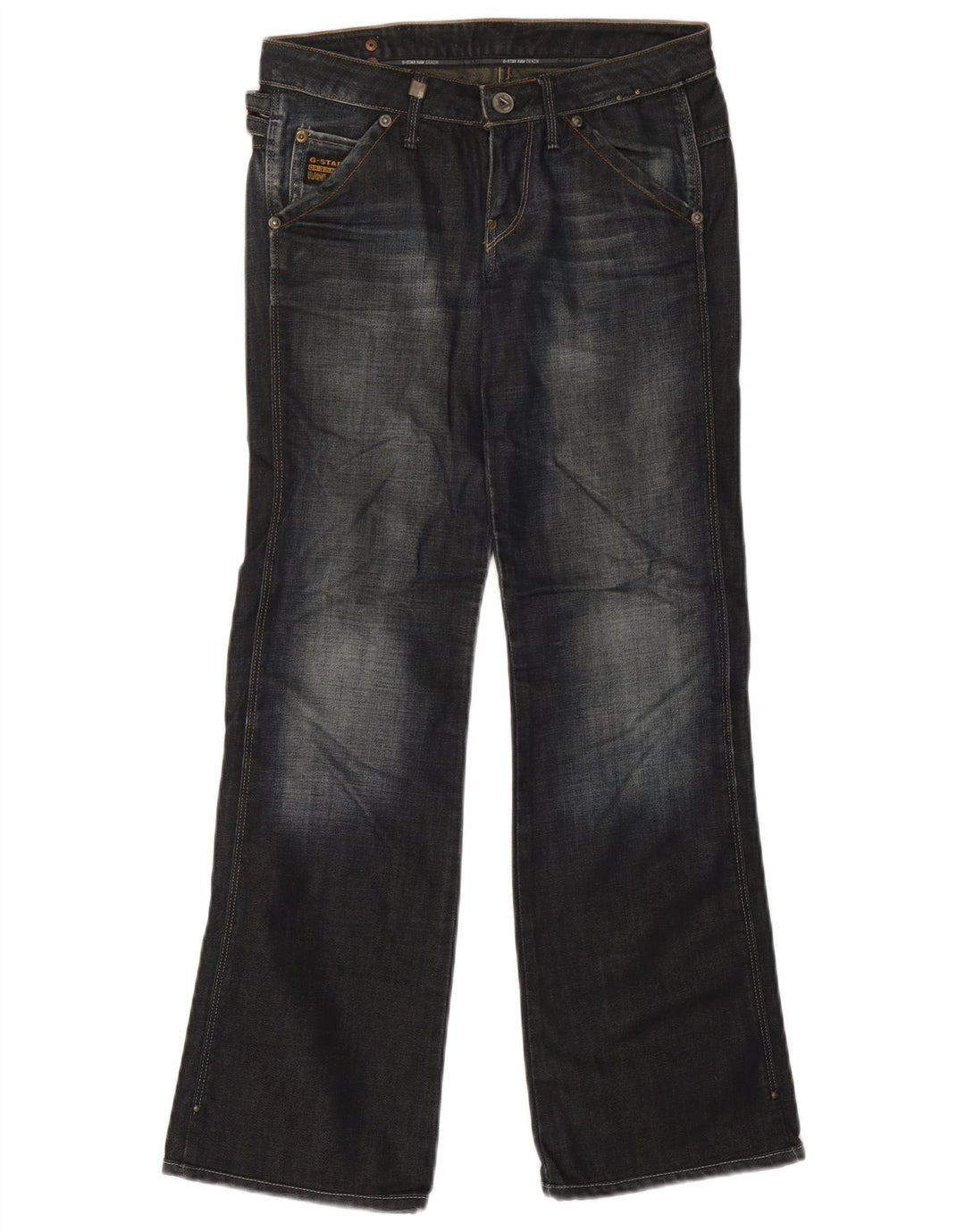 Vaqueros Bootcut De Mujer G-Star W25 L29 Algodón Color Block Azul Marino