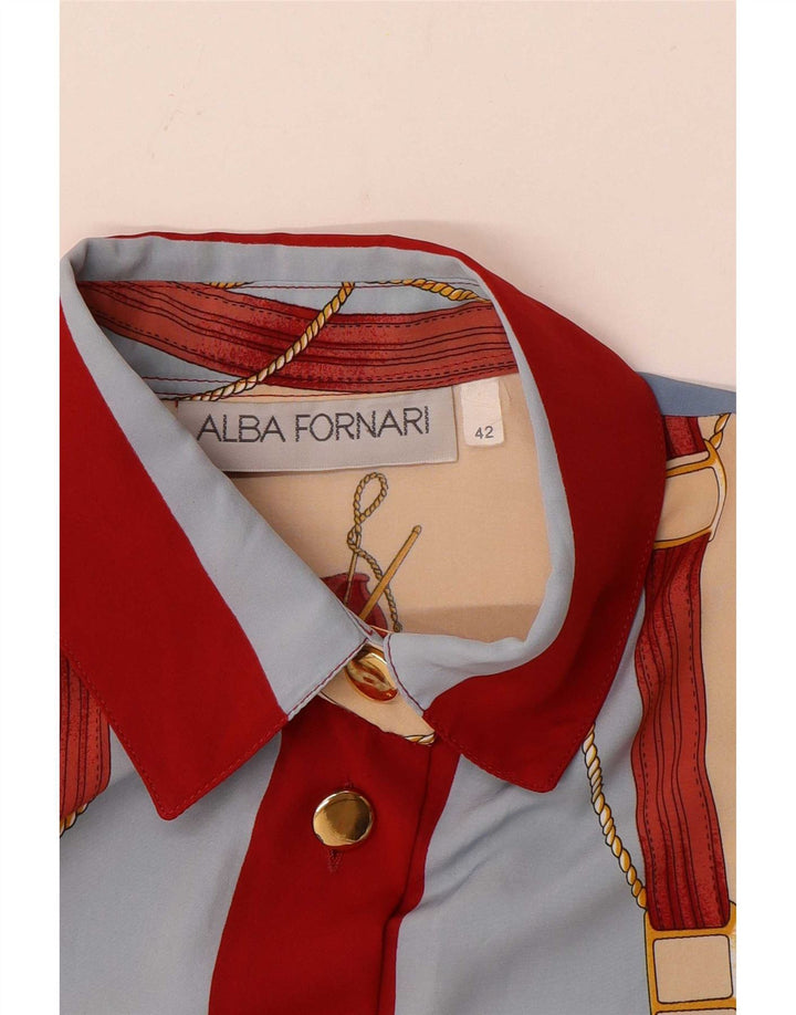 Alba Fornari Blusa camisera gráfica para mujer IT 42 Medium Multicolor