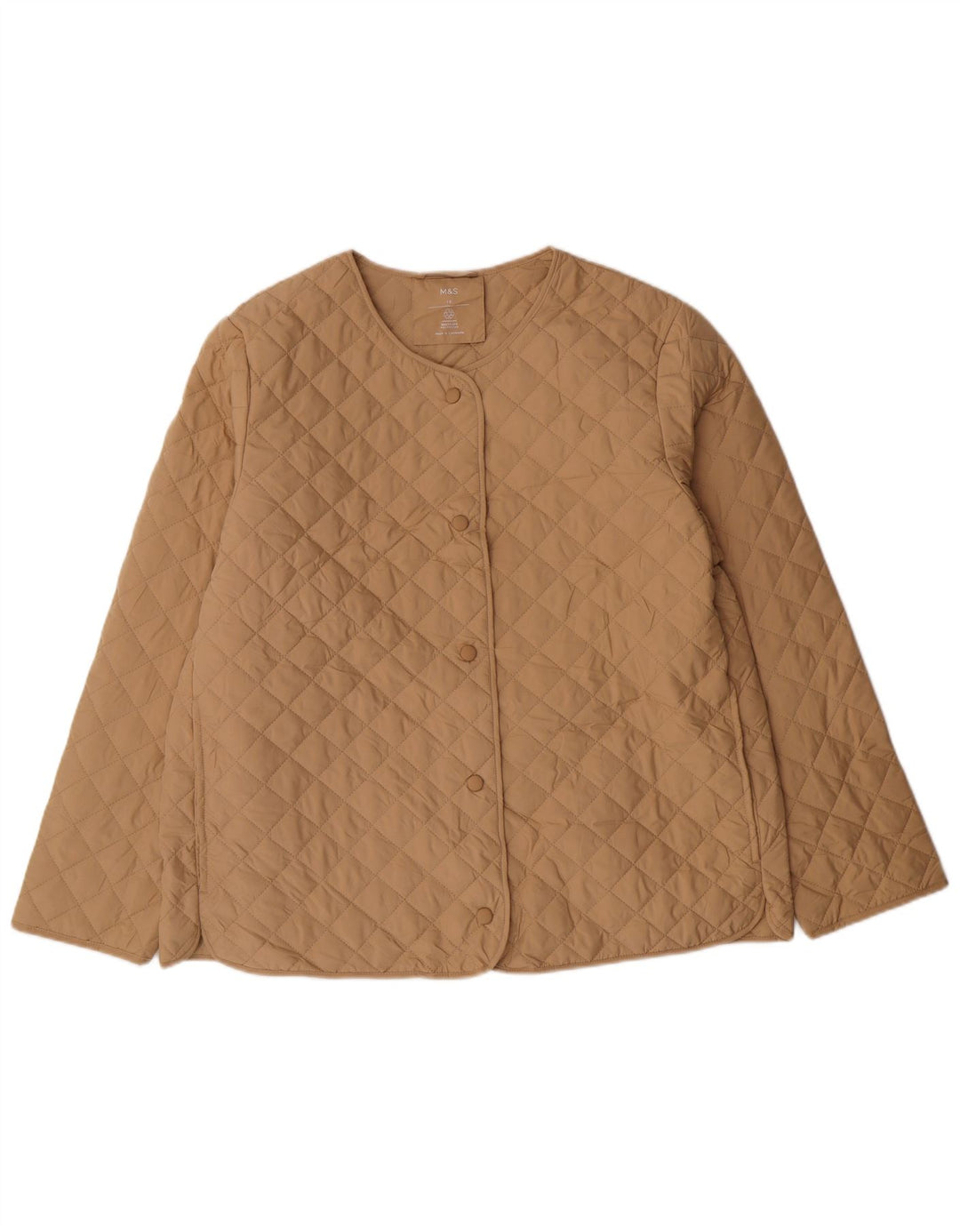 MARKS & SPENCER Chaqueta acolchada para mujer UK 40 Grande Poliéster beige