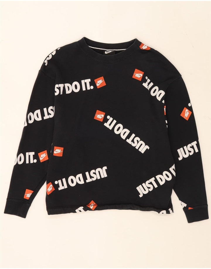 Nike Sudadera con capucha y gráfico para hombre, jersey pequeño de algodón negro