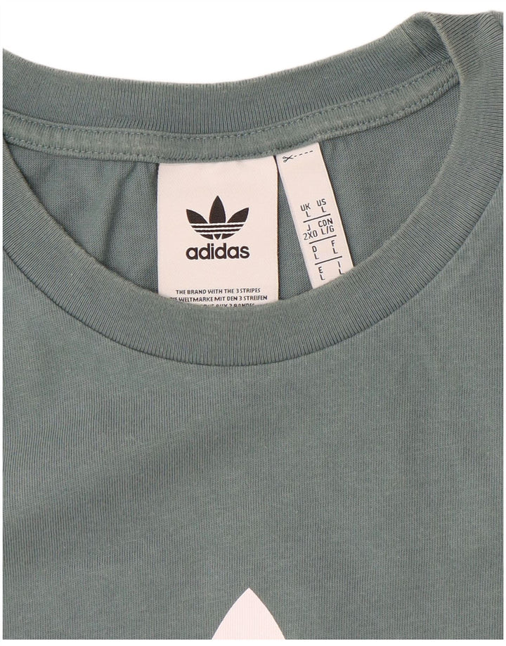 ADIDAS Camiseta gráfica para hombre Top grande azul
