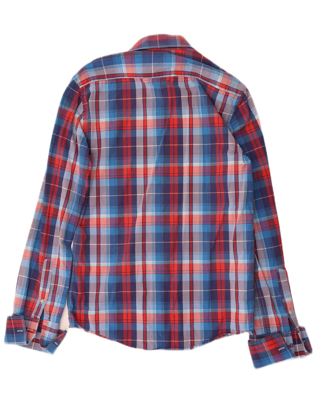 Jack Wills Camisa formal para hombre de algodón a cuadros azules pequeños