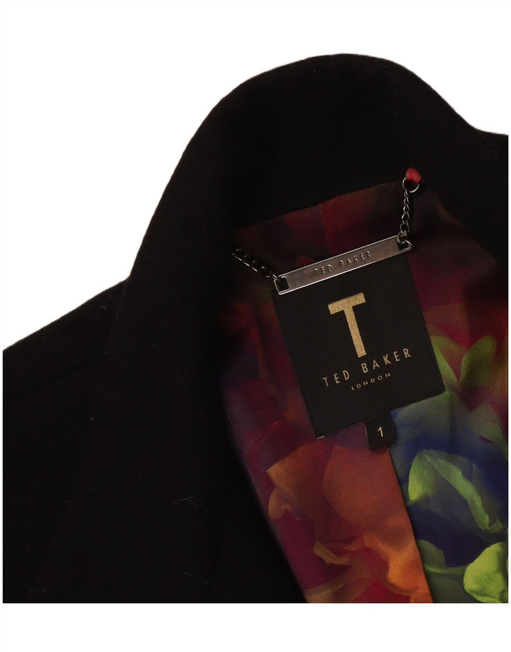 Ted Baker Abrigo abierto extragrande para mujer Talla 1 XS Negro