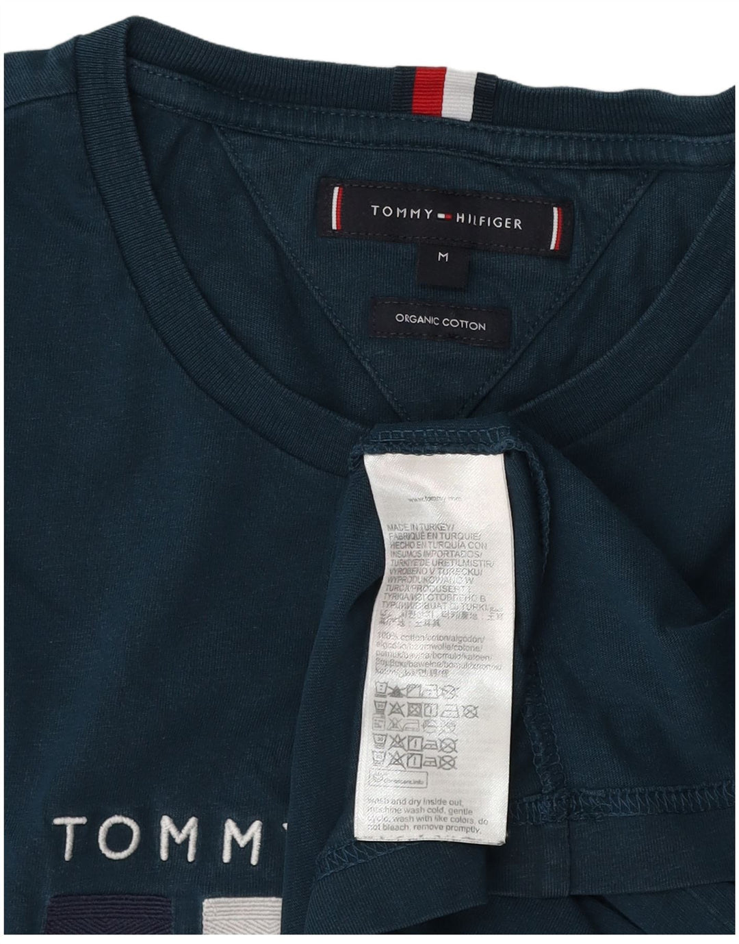 TOMMY HILFIGER Camiseta gráfica para hombre Top Medium Azul marino Algodón