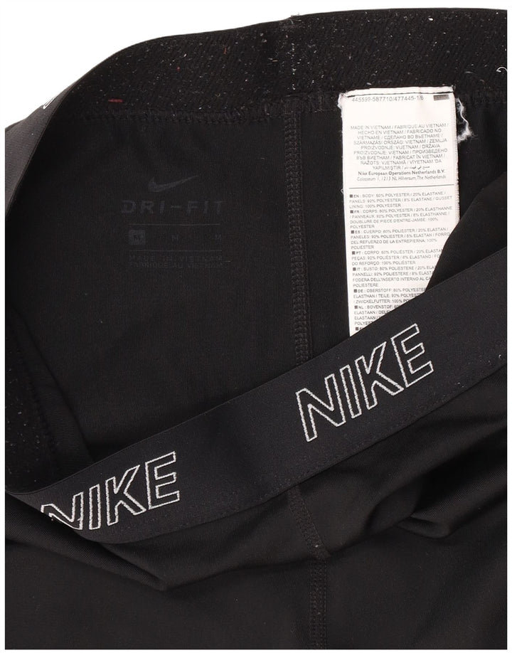Nike Leggings gráficos Dri Fit para mujer UK 12 Mediano Negro Poliéster