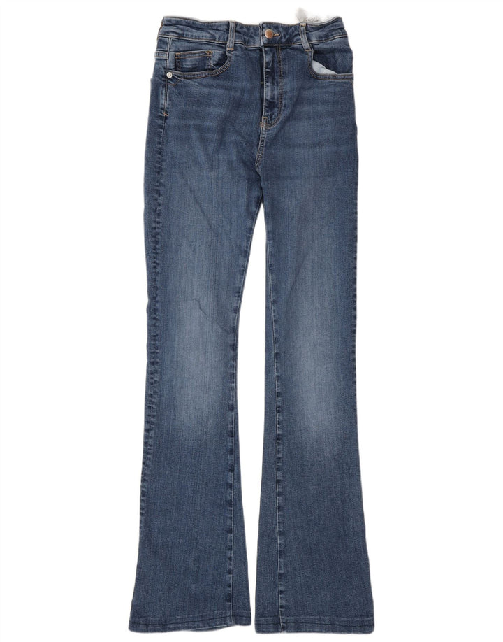 Zara Jeans Acampanados Para Mujer EU 38 Small W28 L32 Algodón Azul