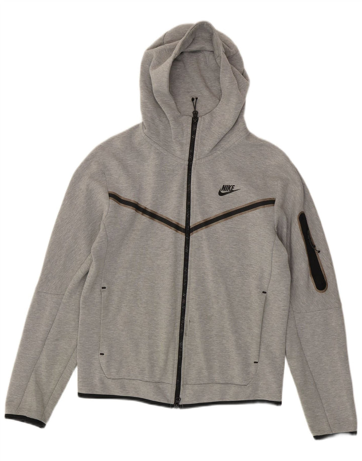 Nike - Sudadera con capucha y cremallera para hombre, talla pequeña, algodón gris