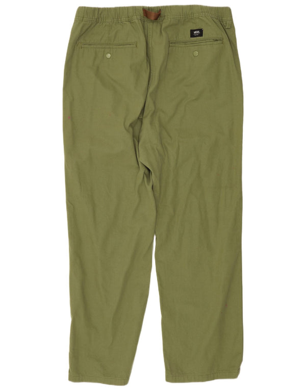 Vans Pantalón chino recto para hombre XL W38 L30 Algodón verde