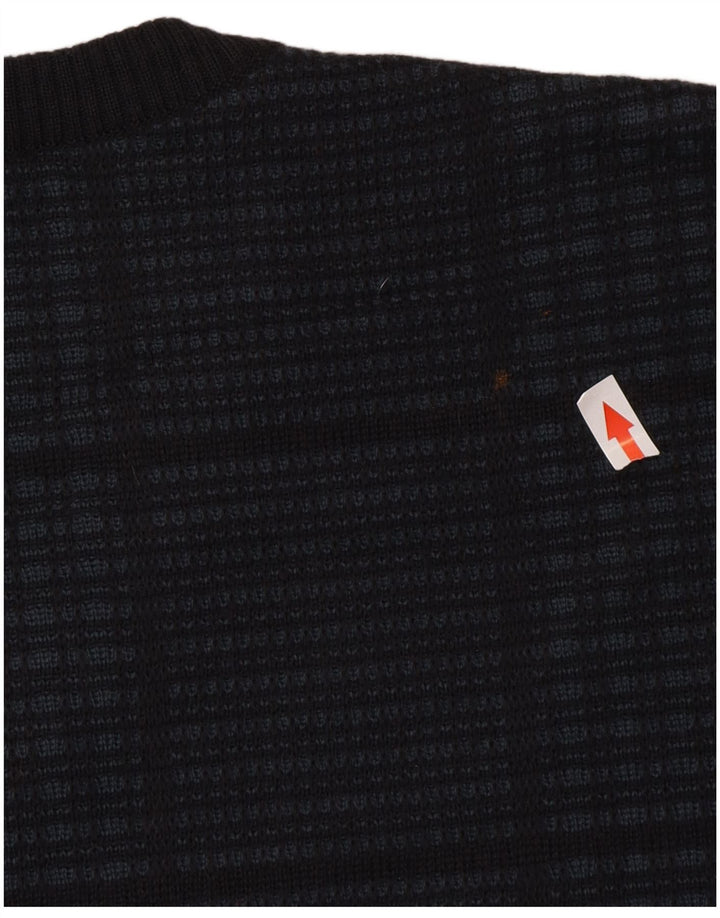 Marks & Spencer Suéter con cuello en V para hombre XL Azul marino Cuadros Acrílico