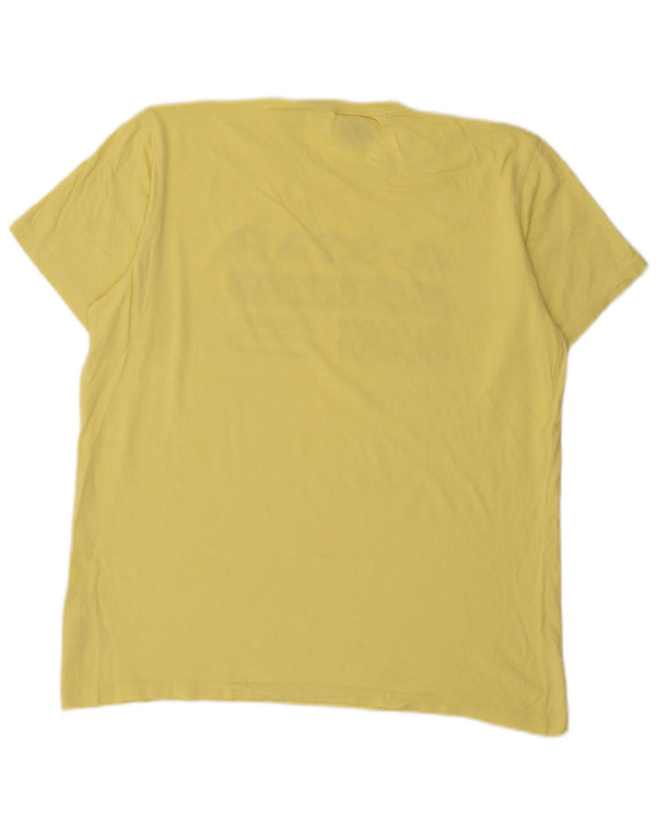 G-Star Hombre Camiseta Gráfica Top XL Algodón Amarillo