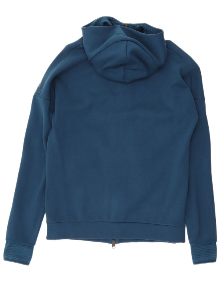 ADIDAS Sudadera con capucha y cremallera para hombre, mediana, azul marino
