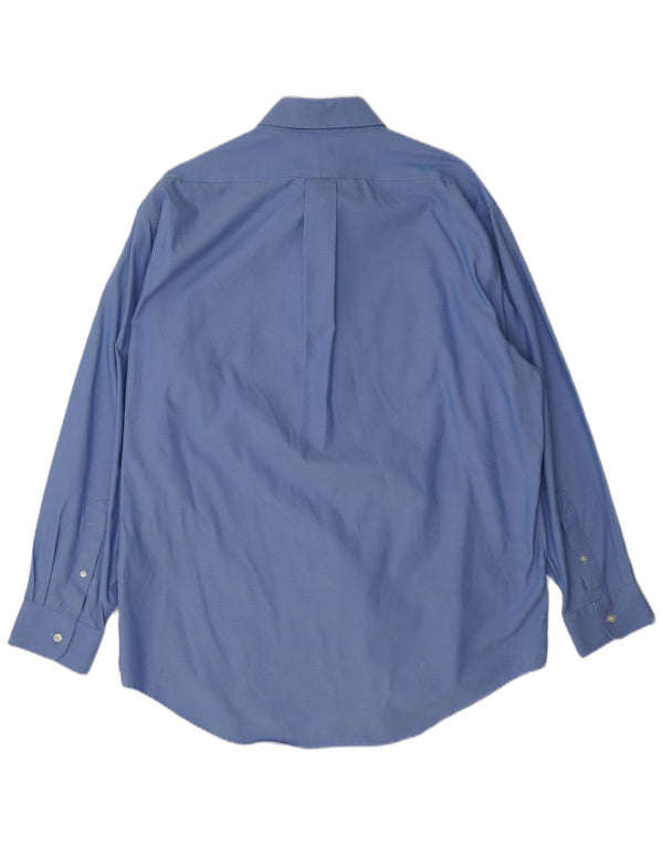 Camisa Lands End Hombre Talla 17 43 XL Algodón Azul