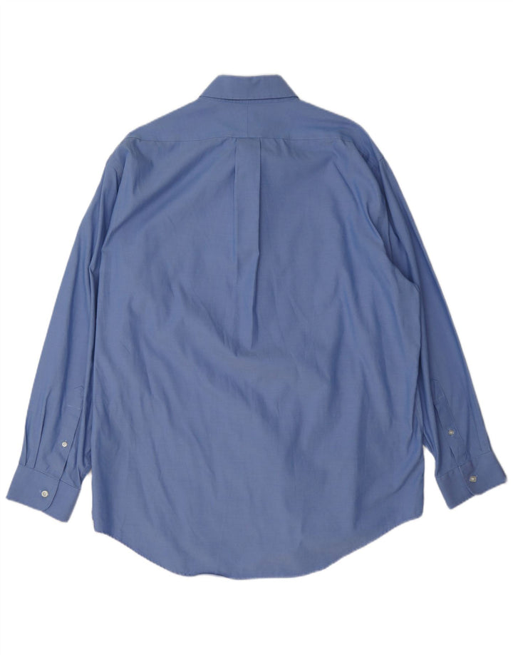 Camisa Lands End Hombre Talla 17 43 XL Algodón Azul