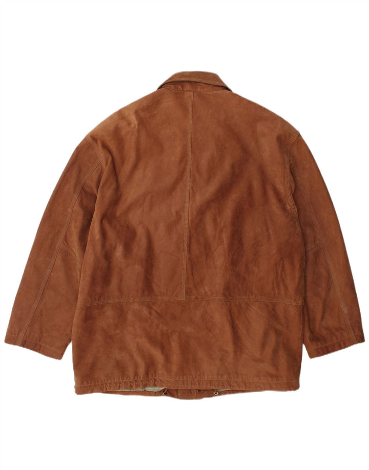 Giaccomo Larusso Chaqueta de ante para hombre UK 42 XL Cuero marrón
