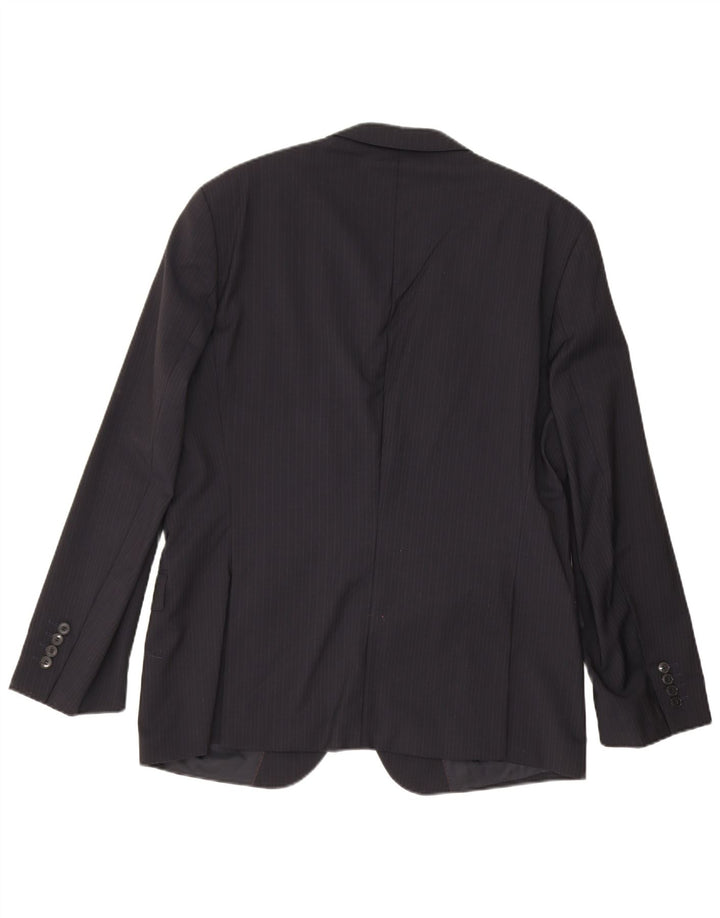 Hugo Boss Chaqueta tipo blazer de 2 botones para hombre UK 54 2XL Azul marino a rayas