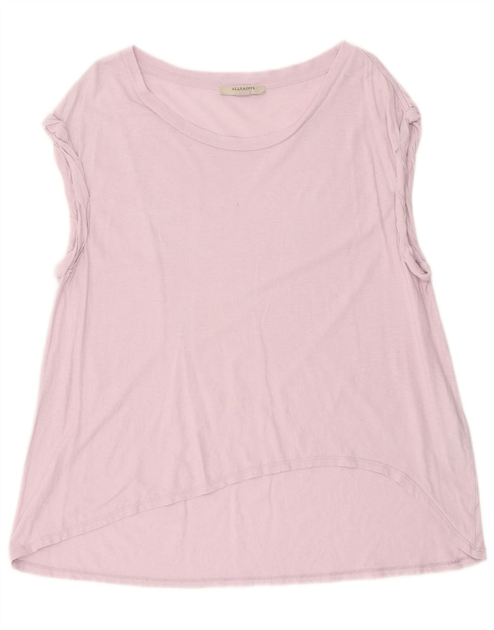 All Saints Top sin mangas para mujer de gran tamaño UK 10 Small Purple Cotton