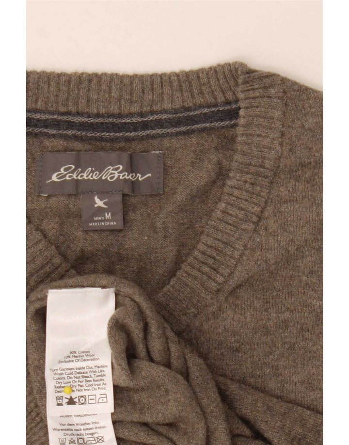 Eddie Bauer Jersey con Cuello en V para Hombre de algodón Caqui Medio