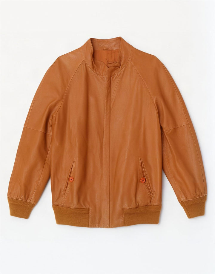 Chaqueta de cuero vintage para hombre Reino Unido 38 Marrón medio