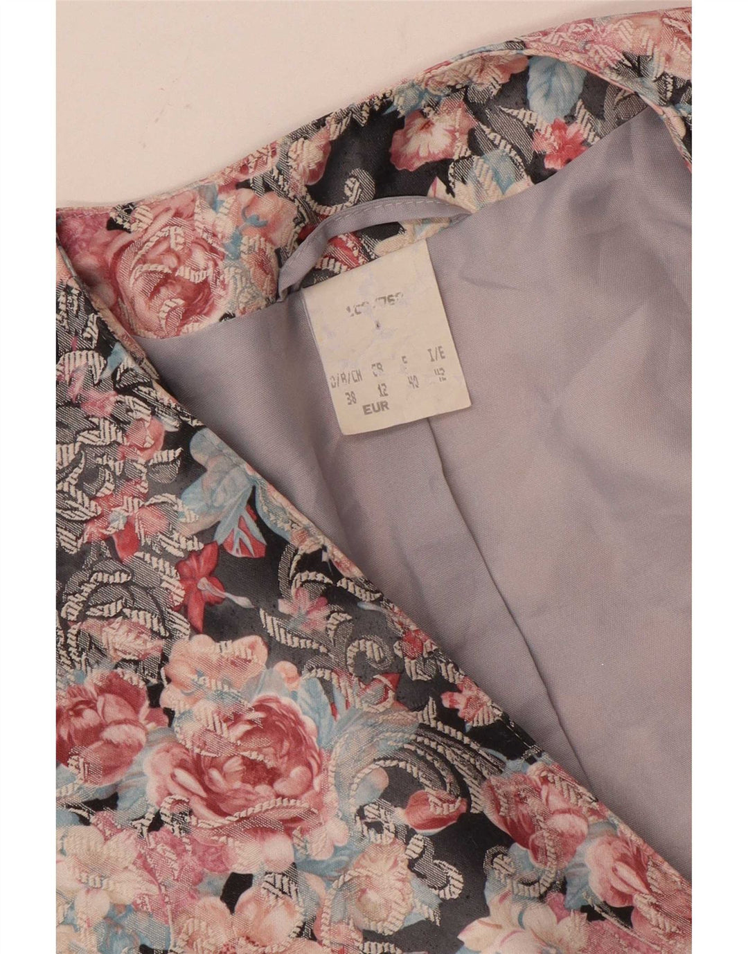 Vintage mujer crop blazer chaqueta Reino Unido 12 medio multicolor floral