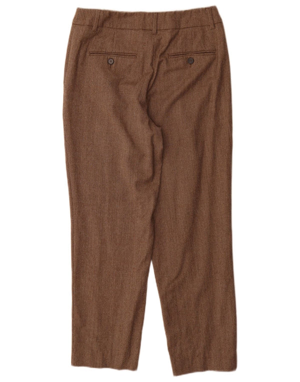 Max Mara Pantalones de traje rectos para mujer UK 6 XS W26 L26 Lana marrón