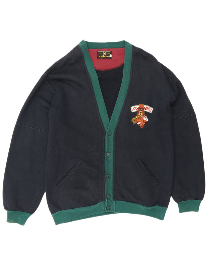 Suéter tipo cárdigan para hombre South Coast IT 48 Medium Azul marino Colorblock
