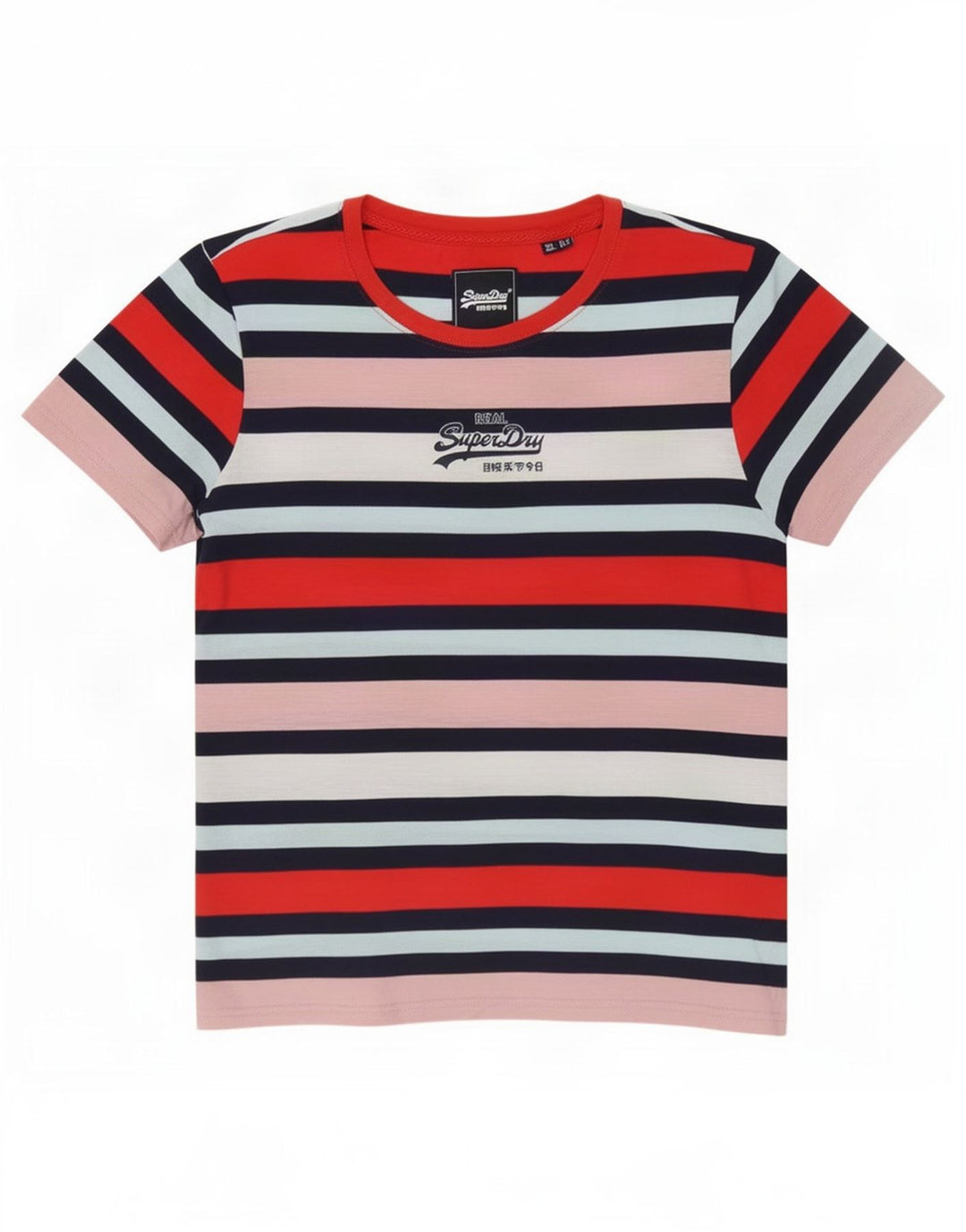 Superdry Camiseta gráfica para mujer, talla 40, talla mediana, multicolor, a rayas