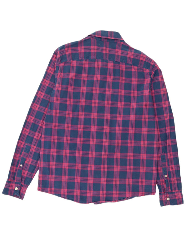 Camisa HOLLISTER para hombre de algodón a cuadros azules grandes