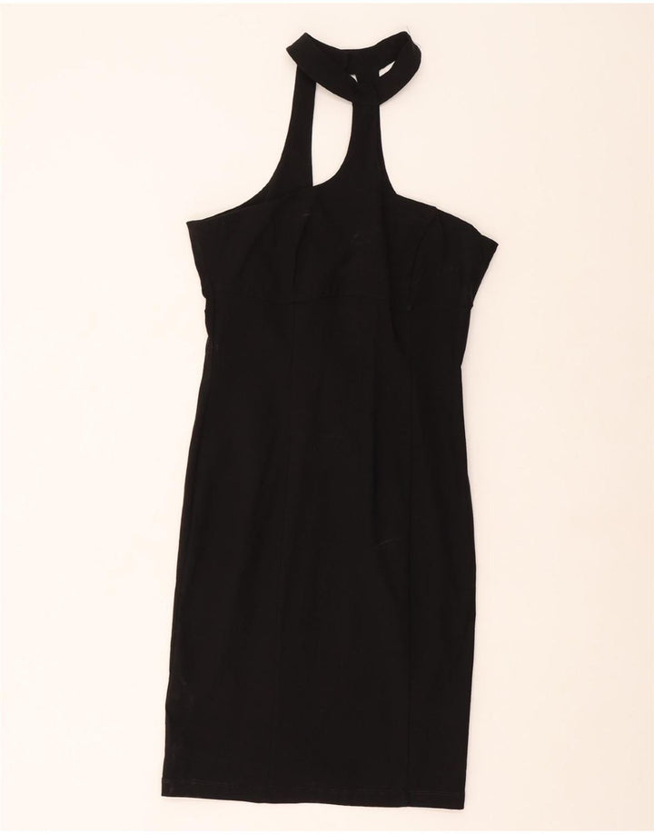 TOPSHOP Womens Halter Dress UK 12 Medium Black Viscose Vintage Topshop and Second-Hand Topshop from Messina Hembry 