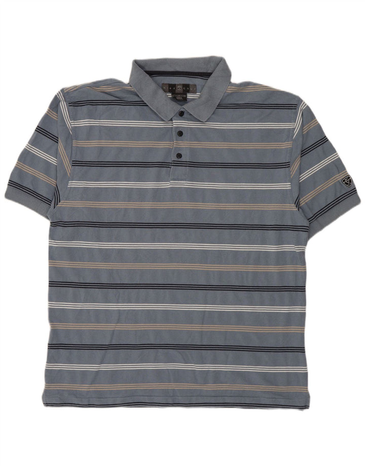 Polo NIKE para hombre, talla grande, color azul a rayas