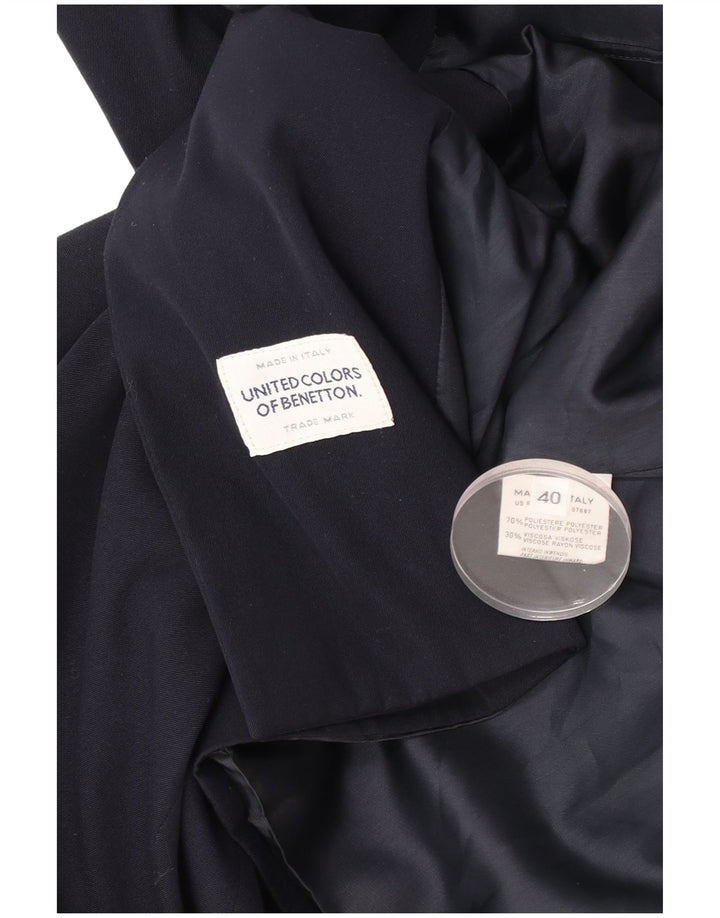 Benetton Chaqueta Americana De Doble Botonadura IT 40 Small Azul Marino