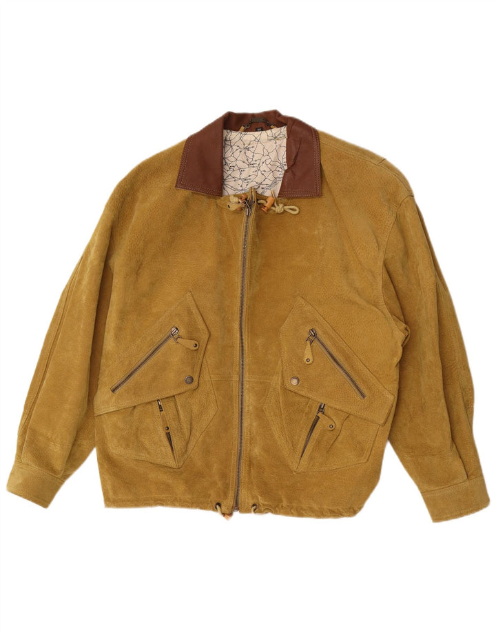 Front Line Chaqueta de ante para hombre UK 40 Cuero beige grande