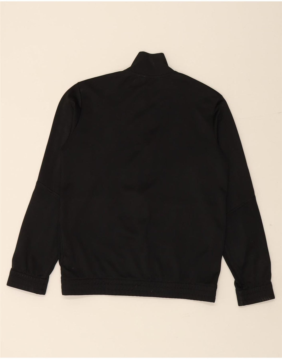 ADIDAS Boys Tracksuit Top Jacket 11-12 Years Black Polyester