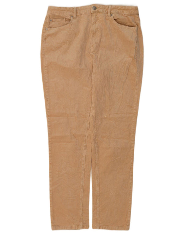 Marks & Spencer Pantalones de pana cónicos para mujer UK 46 Large W34 L30 Beige