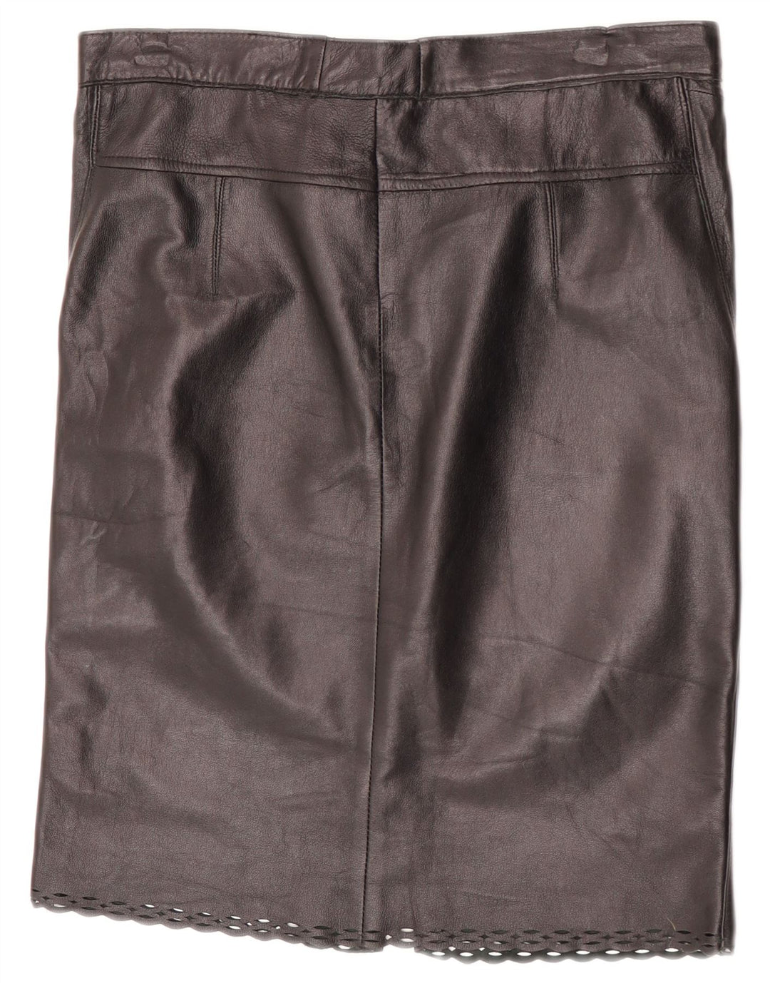 Falda de cuero vintage para mujer W31 Negro medio
