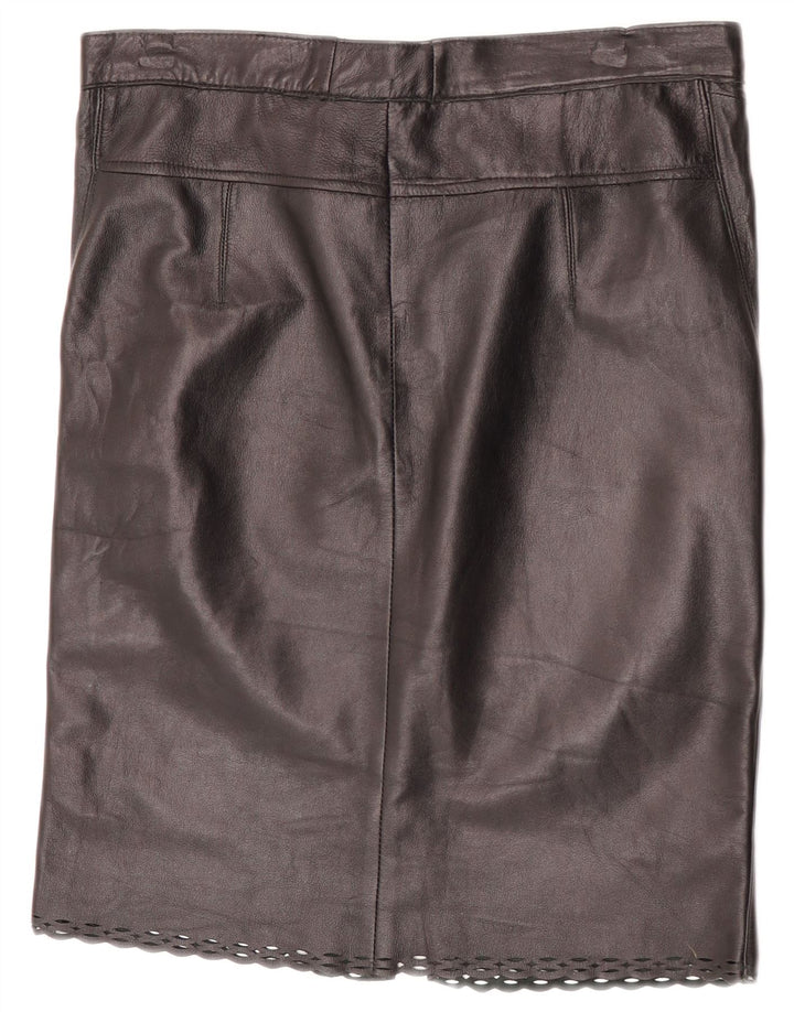 Falda de cuero vintage para mujer W31 Negro medio