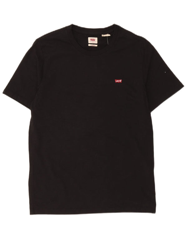 Levi's Camiseta de corte estándar para hombre, talla pequeña, algodón negro